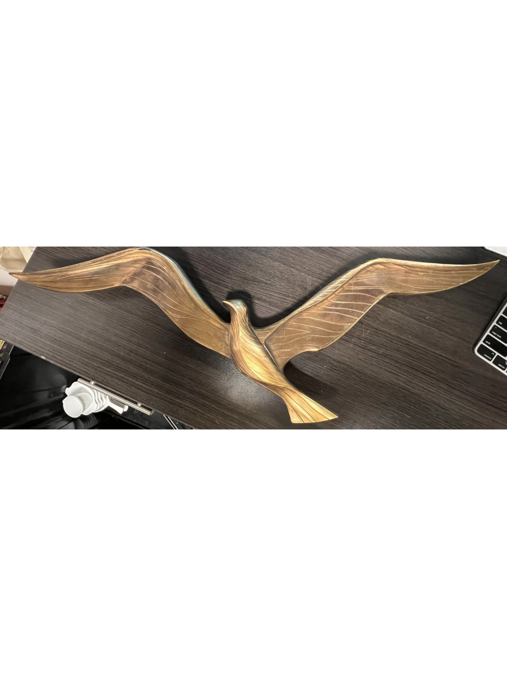 Vintage 1963 Mid-Centrury Modern Syroco Plastic Golden Bird Hanging Wall Art